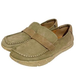 KALSO Mens Size 11.5 Earth‎ Shoes OLIVE NUBUCK LEATHER Loafer Slip On